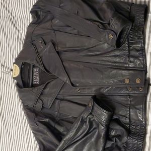 Mens Leather Coat w/ Zip Out Liner, Black, 2X